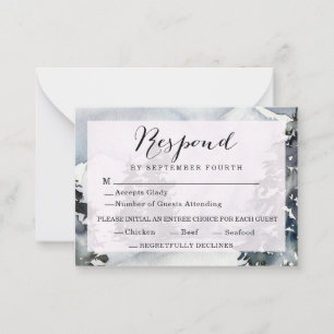Correspondance Carte de réponse du Mariage Rustic Winter Mountain