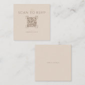 Correspondance Carte de réponse en ligne QR code moderne beige ch (Devant / Derrière)