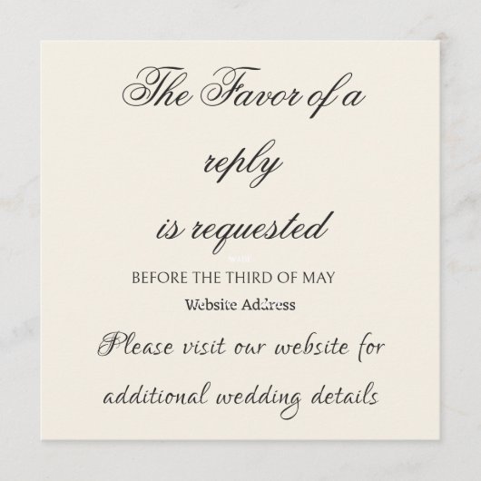 Correspondance Carte de réponse initiale de mariage Couronne (Devant)