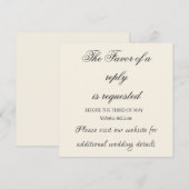 Correspondance Carte de réponse initiale de mariage Couronne (Devant / Derrière)