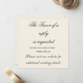Correspondance Carte de réponse initiale de mariage Couronne (Devant/Arrière en situation)