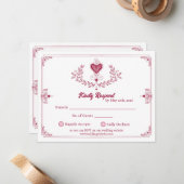 Correspondance Carte de réponse RSVP illustrée (Devant/Arrière en situation)