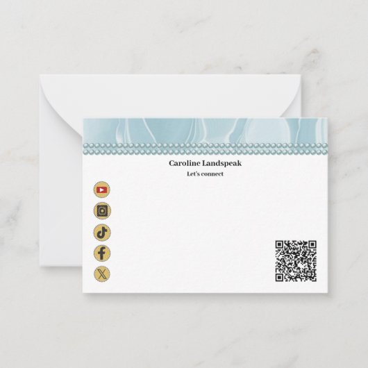 Correspondance Carte de réseau social moderne avec QR Code et per (Devant)
