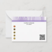 Correspondance Carte de réseau social moderne avec QR Code violet (Devant)
