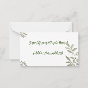 Correspondance Carte de retour verte propre