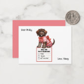 Correspondance Carte de Saint Valentin personnalisable avec Chien (Devant/Arrière en situation)