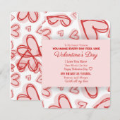 Correspondance Carte de Saint-Valentin personnalisée romantique (Devant / Derrière)