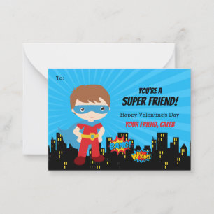 Correspondance Carte de Saint-Valentin Superhero - École de bande