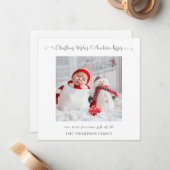 Correspondance Carte de vacances Noël Nouveau-né (Devant/Arrière en situation)