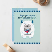 Correspondance Carte de vacances pour petits Valentine Monster (Devant/Arrière en situation)