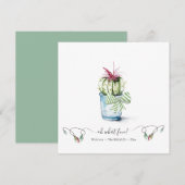 Correspondance Carte de vacances Watercolor Cactus (Devant / Derrière)