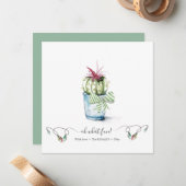 Correspondance Carte de vacances Watercolor Cactus (Devant/Arrière en situation)