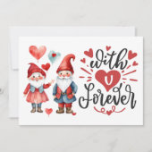 Correspondance Carte de Valentines Photo Gnome "With U Forever" (Devant)