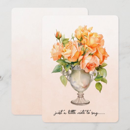 Correspondance Carte de vase de roses orange (Devant / Derrière)