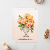 Correspondance Carte de vase de roses orange (Devant/Arrière en situation)