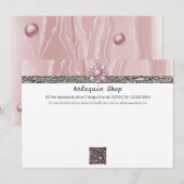 Correspondance Carte de visite moderne avec QR Code et soie rose (Devant / Derrière)