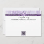 Correspondance Carte de visite moderne avec QR Code et soie viole (Devant)