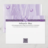 Correspondance Carte de visite moderne avec QR Code et soie viole (Devant / Derrière)