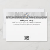 Correspondance Carte de visite moderne avec QR Code sur soie blan (Devant)