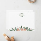 Correspondance Carte de vœux à monogramme élégant avec verdure fl (Devant/Arrière en situation)