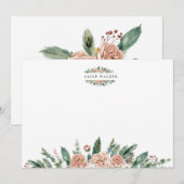 Correspondance Carte de vœux à monogramme élégant avec verdure fl (Devant / Derrière)