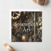 Correspondance Carte de voeux Art Steampunk (Devant/Arrière en situation)