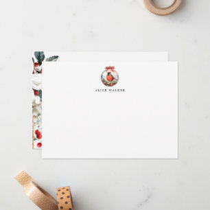 Correspondance Carte de vœux au monogramme avec ornement de cardi