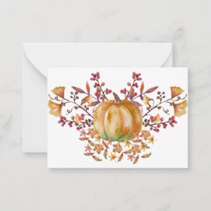 Correspondance Carte de vœux au potiron à l'aquarelle