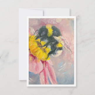 Correspondance Carte de vœux avec peinture à l'huile d'un bourdon