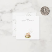 Correspondance Carte de vœux bébé Saint-Patrick aquarelle (Devant/Arrière en situation)