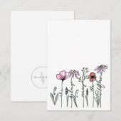Correspondance Carte de voeux Boho fleur sauvage (Devant / Derrière)