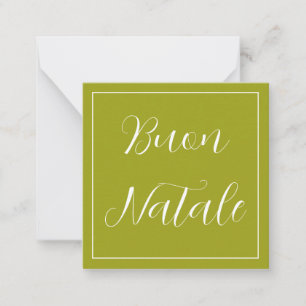Correspondance Carte de vœux Buon Natale verte avec blanc