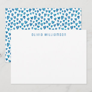 Correspondance Carte de vœux Cœur d'amour bleu