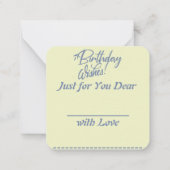 Correspondance Carte de vœux d'anniversaire (Dos)