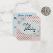 Correspondance Carte de vœux d'anniversaire à pois (Devant/Arrière en situation)