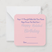 Correspondance Carte de voeux d'anniversaire tardif (Dos)