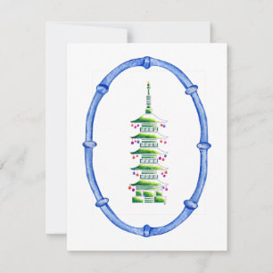 Correspondance Carte de vœux de Noël en forme de pagode en bambou