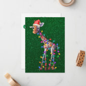 Correspondance Carte de voeux de Noël Giraffe (Devant/Arrière en situation)