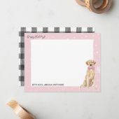 Correspondance Carte de vœux de vacances Labrador Retriever jaune (Devant/Arrière en situation)