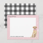 Correspondance Carte de vœux de vacances Labrador Retriever jaune (Devant / Derrière)