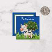 Correspondance Carte de vœux de vache mignonne qui pense à vous (Devant/Arrière en situation)