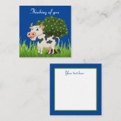 Correspondance Carte de vœux de vache mignonne qui pense à vous (Devant / Derrière)