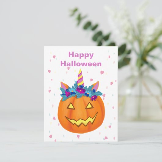 Correspondance Carte de vœux drôle de citrouille de Halloween Jac (Debout devant)