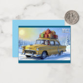 Correspondance Carte de vœux du Père Noël Oldtimer (Devant/Arrière en situation)