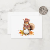 Correspondance Carte de vœux écureuil mignon  (Devant/Arrière en situation)