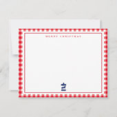 Correspondance carte de vœux en gingham de Noël (Devant)