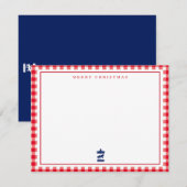 Correspondance carte de vœux en gingham de Noël (Devant / Derrière)