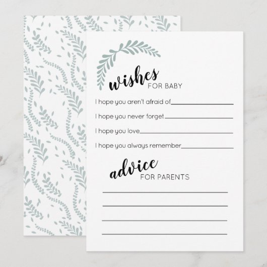 Correspondance Carte de voeux et de conseils de verdure (Devant / Derrière)