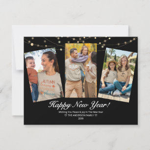 Correspondance Carte de vœux familiale avec lumières pour Nouvel