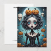 Correspondance Carte de vœux fantaisiste Halloween (Devant / Derrière)